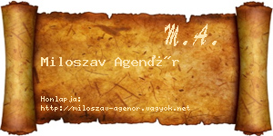 Miloszav Agenór névjegykártya
